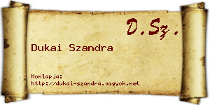 Dukai Szandra névjegykártya